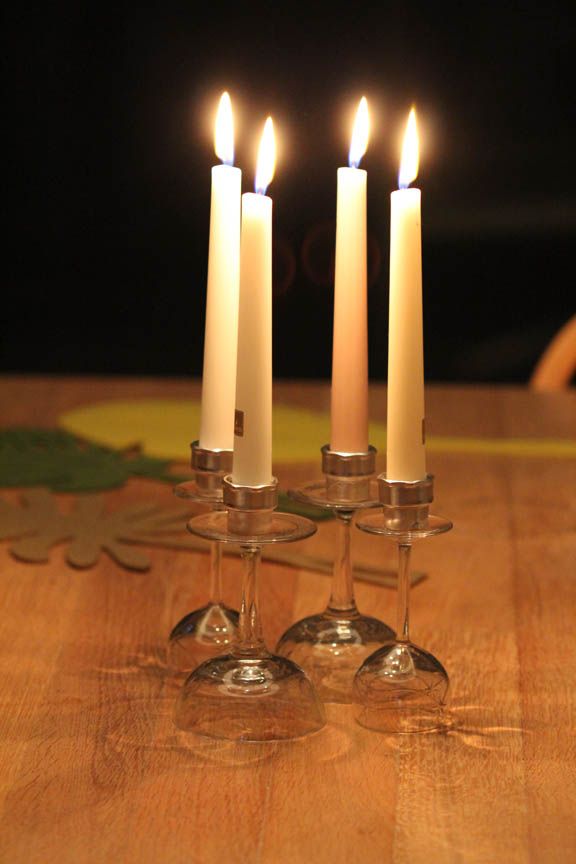 Candle Holder From Antique Crystal Glasses