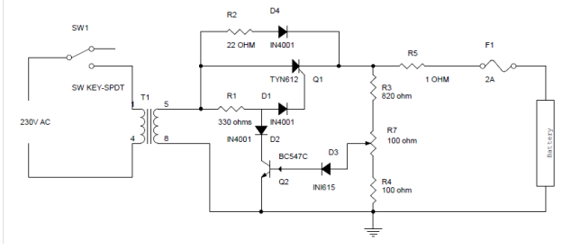 Battery Charger Using SCR