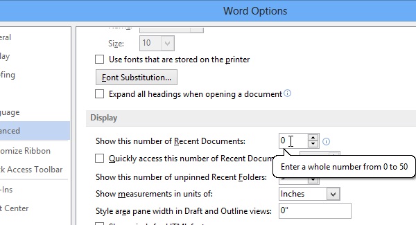 Recent Document Delete or Disable in MS Word and Excel