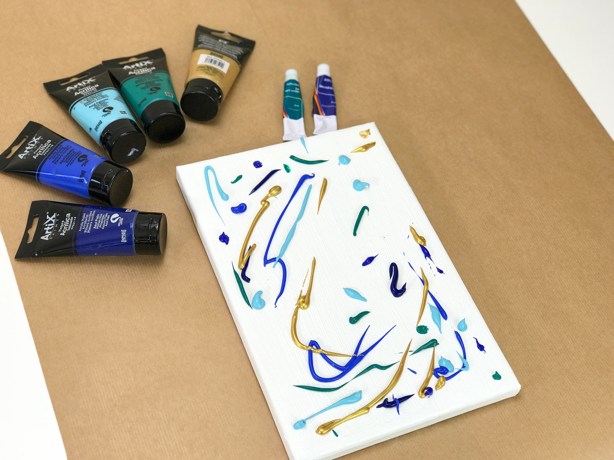 DIY Gold Acrylic Abstract Painting 13 Steps (with Pictures