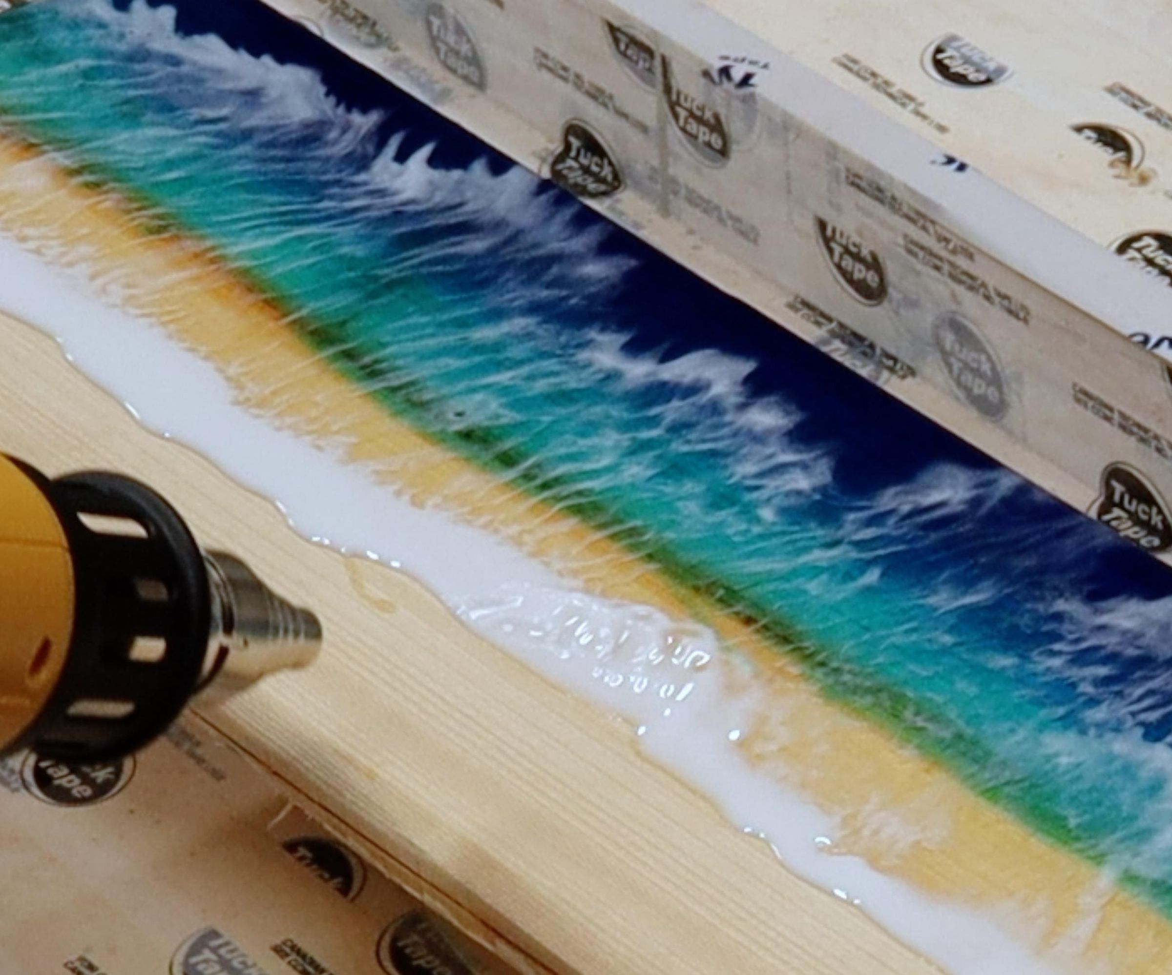 DIY Resin Ocean Art on Wood
