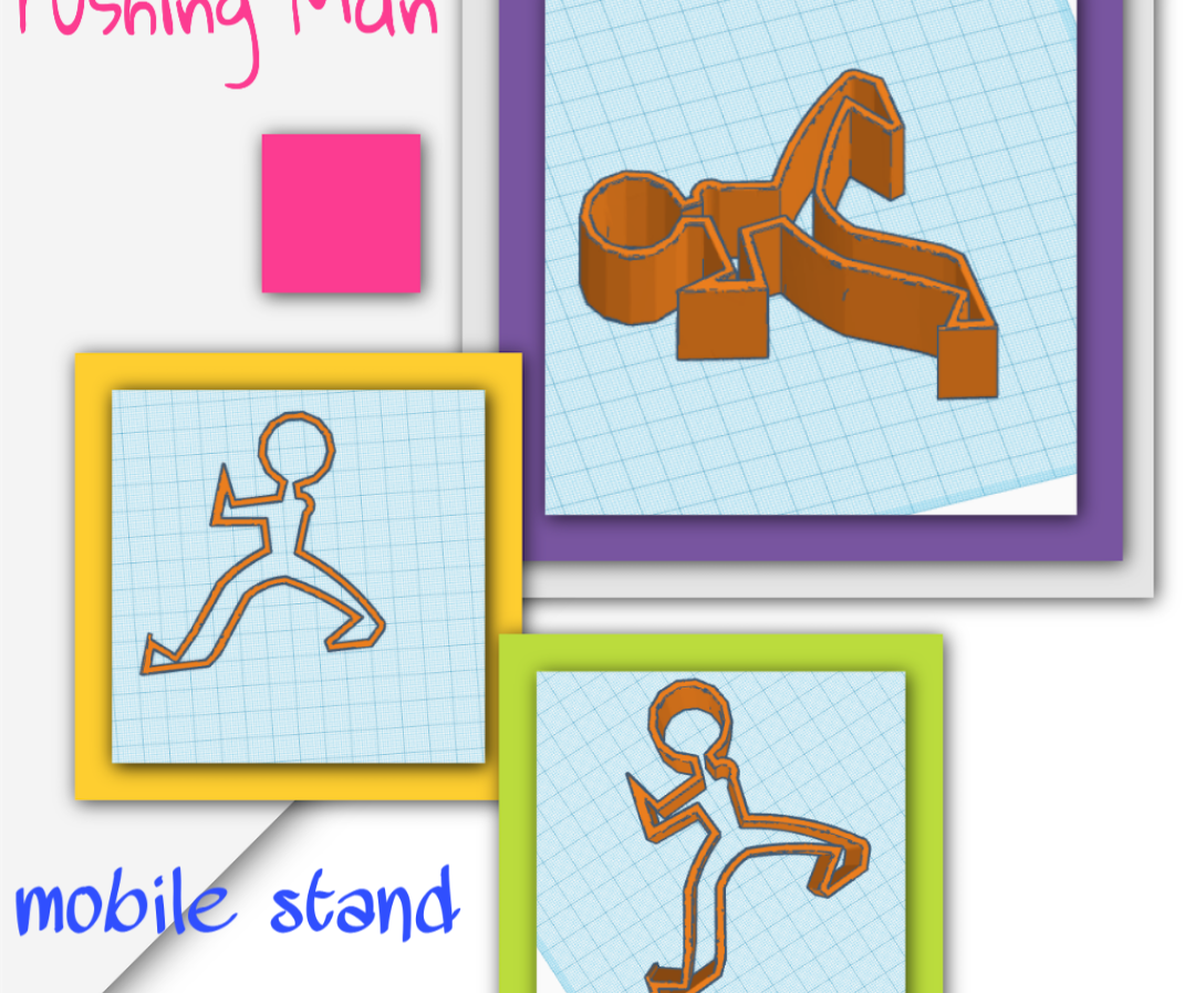 Pushing Man Smartphone Holder
