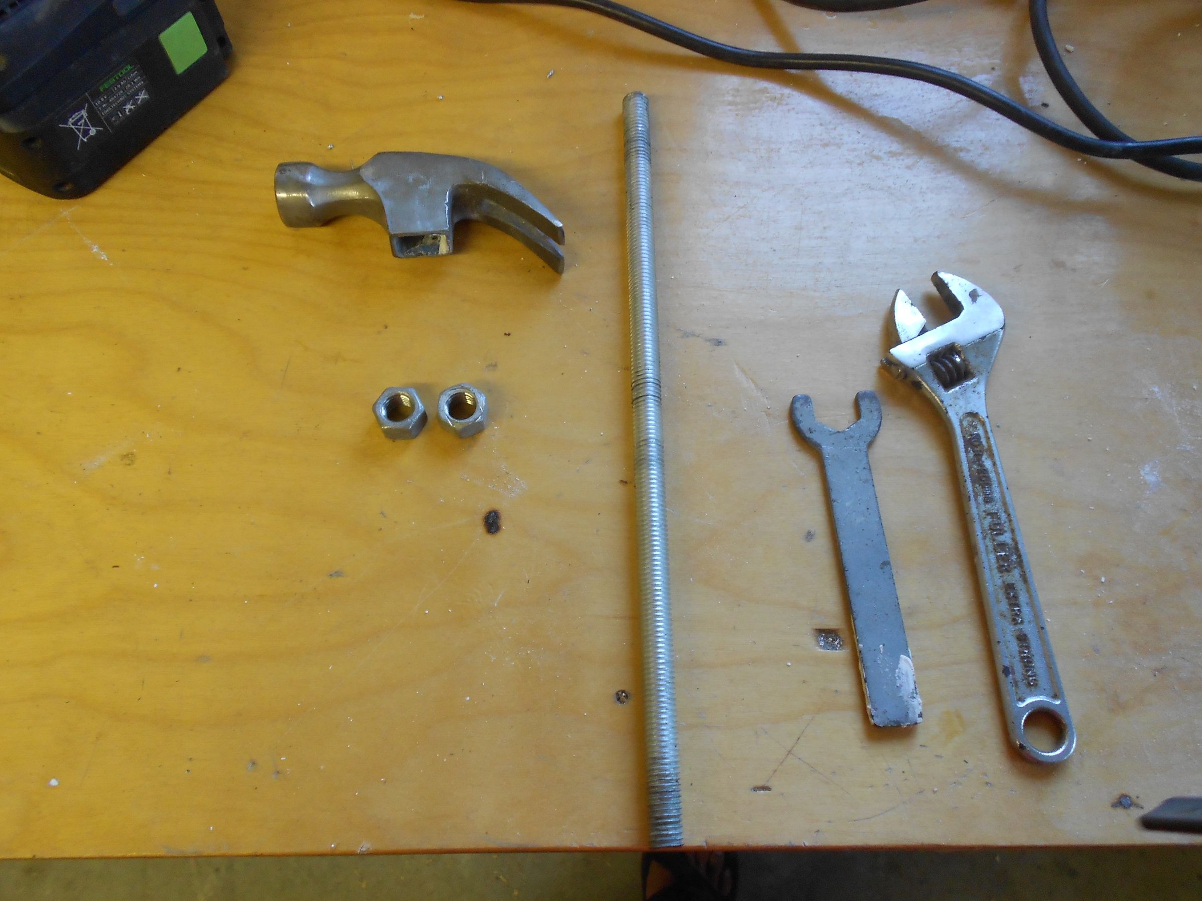 Hammer Handle From a Large Threaded Rod and PVC