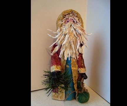 PAPIER MACHE SANTA, FATHER CHRISTMAS FIGURE