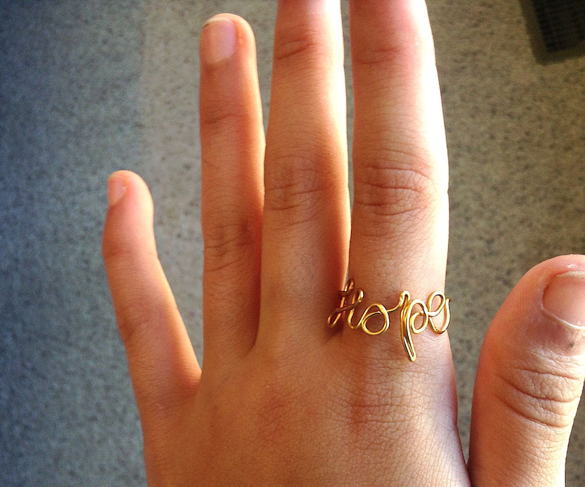 Adjustable Wire Word Ring