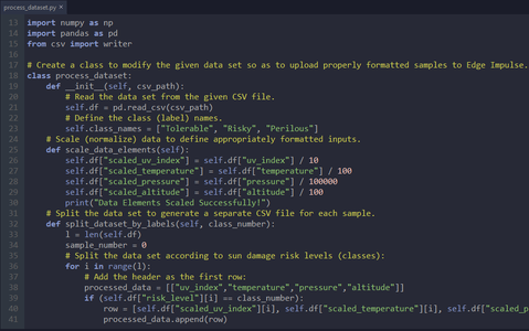 Preprocessing and Scaling (normalizing) the Data Set to Create Samples