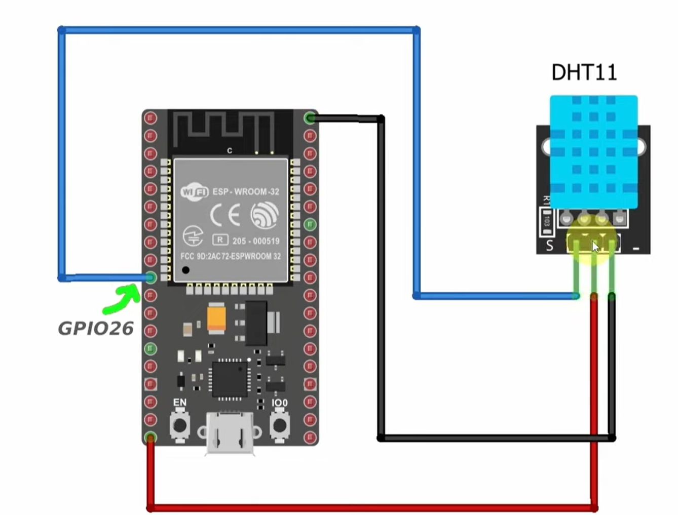 Hunid Sensor ESP32+DHT11 Temperature & Humidity Sensor Project : 6 Steps - Instructables