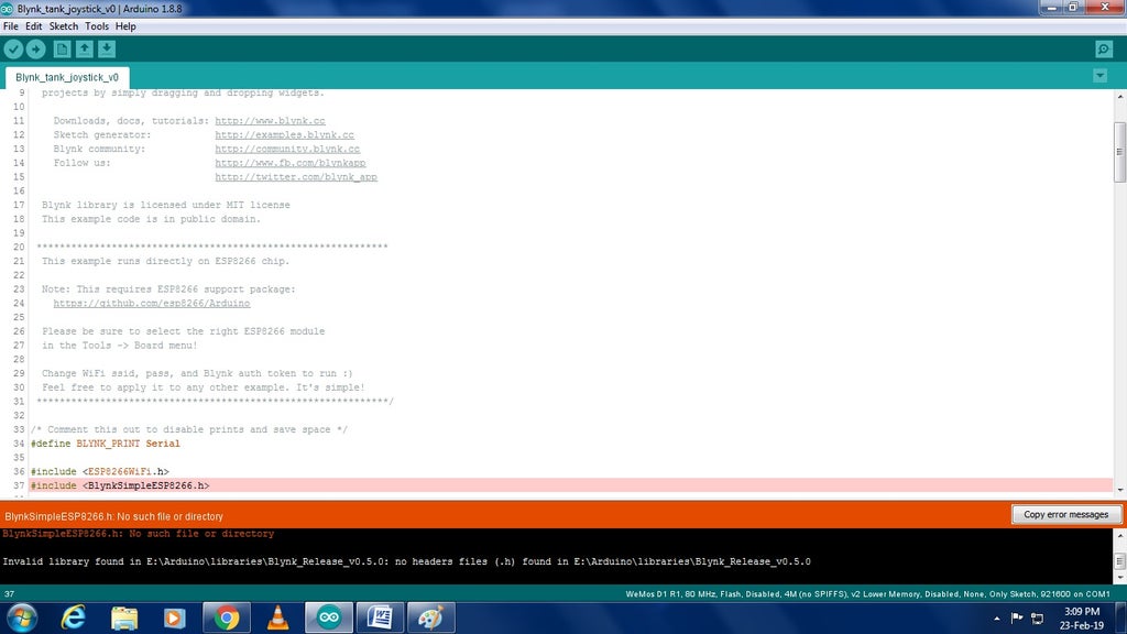 Wi-Fi Controlled Robot Using Wemos D1 ESP8266, Arduino IDE and Blynk ...