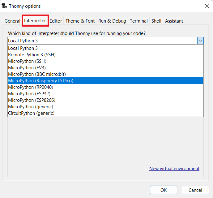 Thonny Options