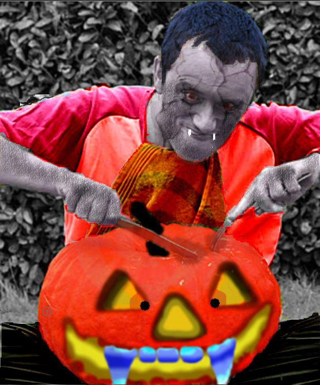 The Pumpkin Zombie- Using Pixlr