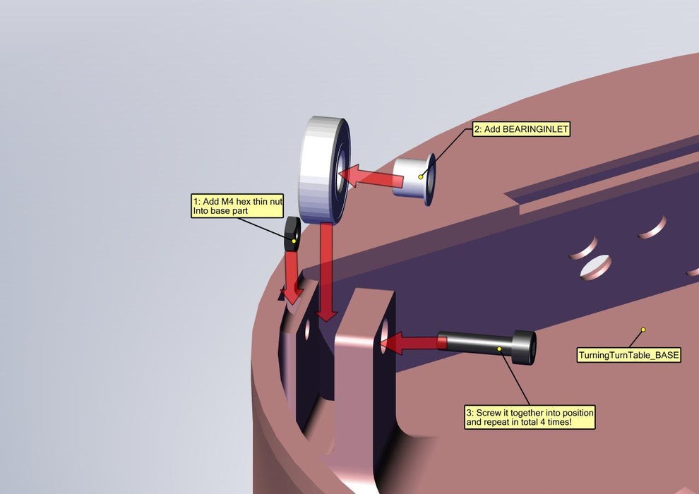 Assembly the Turntable Base Part - Installation of the Bearings