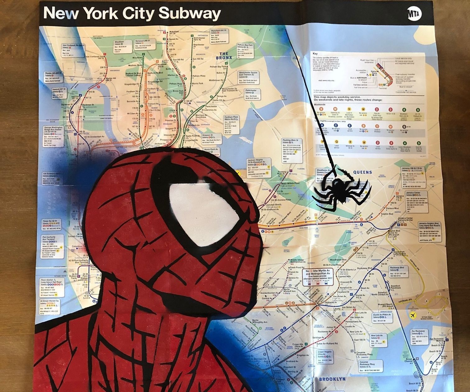 Spider-Man Street Art Subway Map