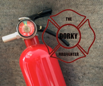 Dorky Firefighter Fire Extinguisher