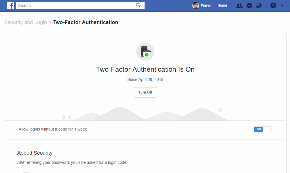 Two-Factor Authentication Settings