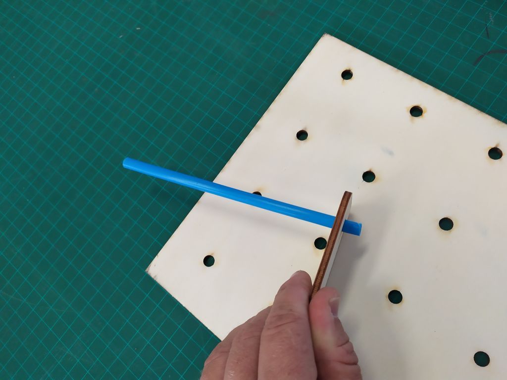 Assembly of the Tiles - Inserting the Pegs (plastic Straw):