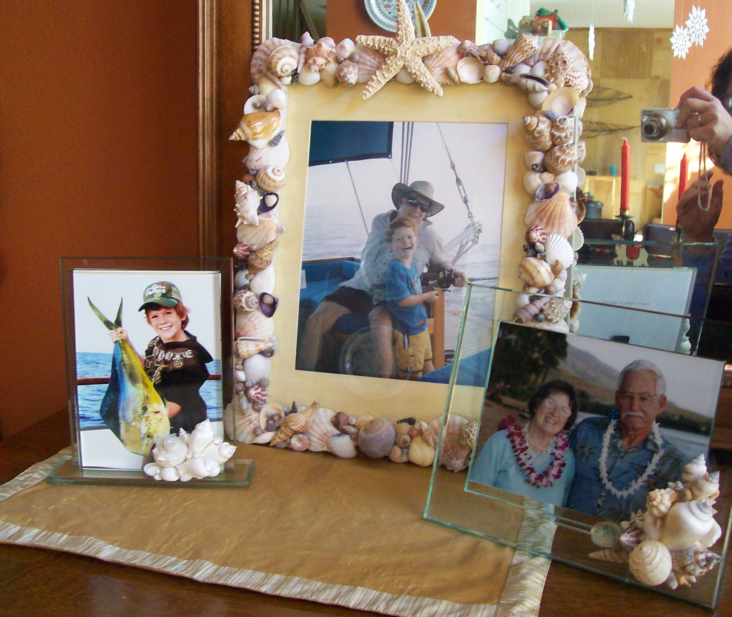 Shell-Embellished Photo Frames