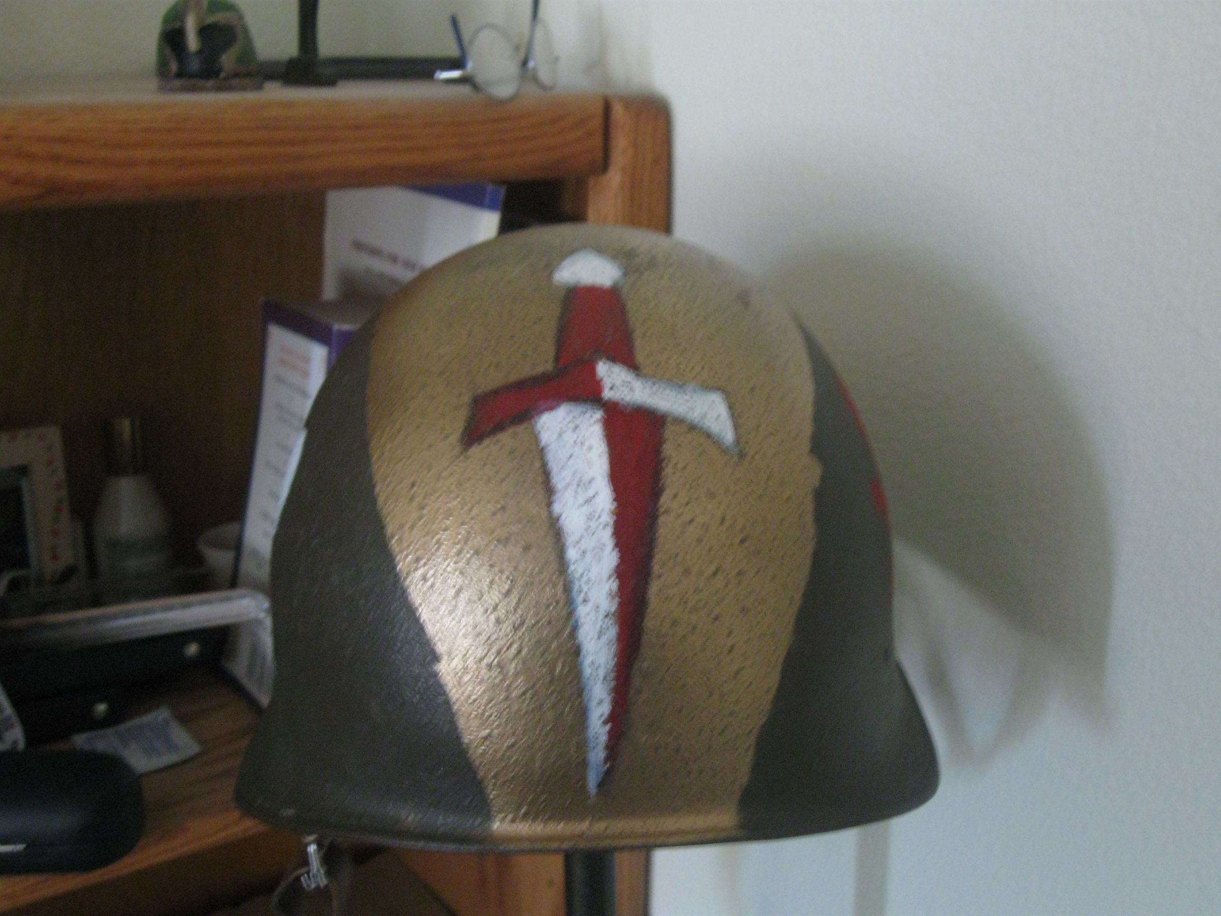 Vintage Military Helmet Painting
