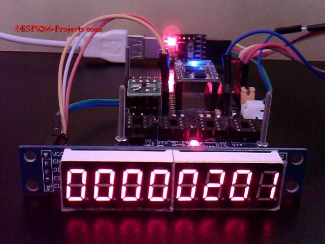 MAX7219 - 8 Digit LED Display Module Driver for ESP8266 : 5 Steps