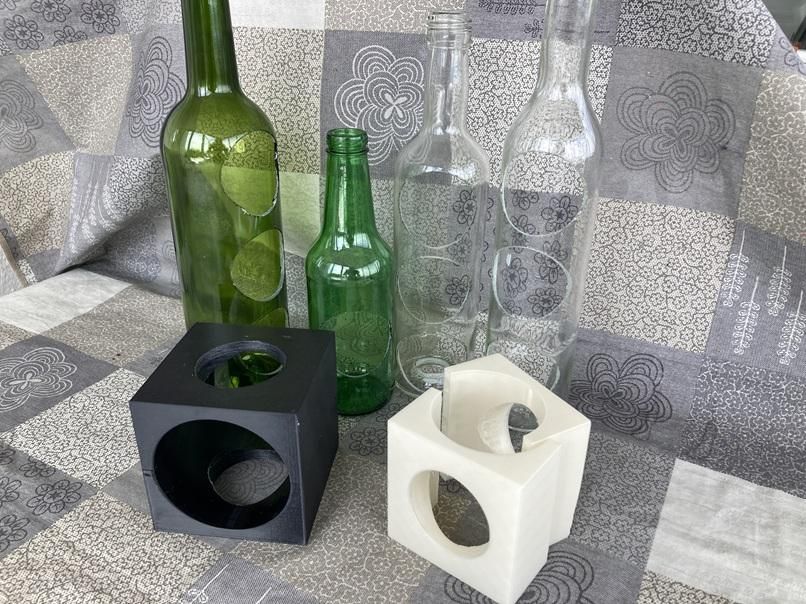 3D Printed Drill Tool for Glass Bottles
