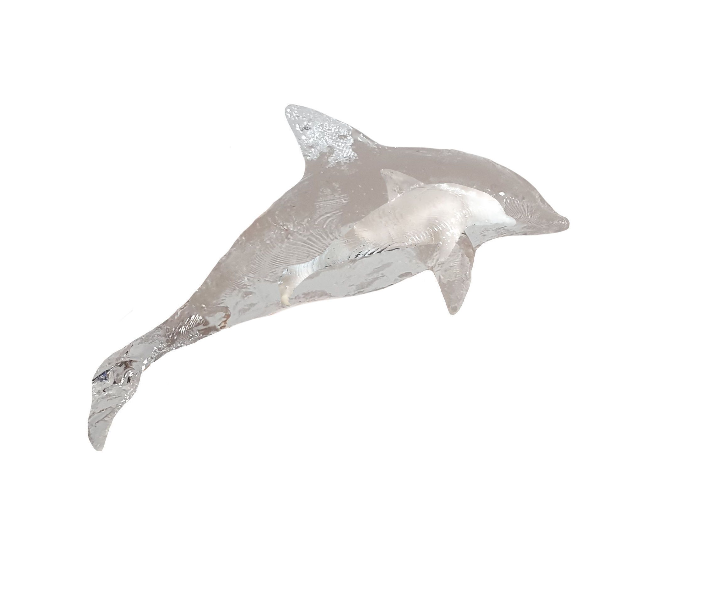 "Dolphins Swim Together" Made by Resin and 3D Printing