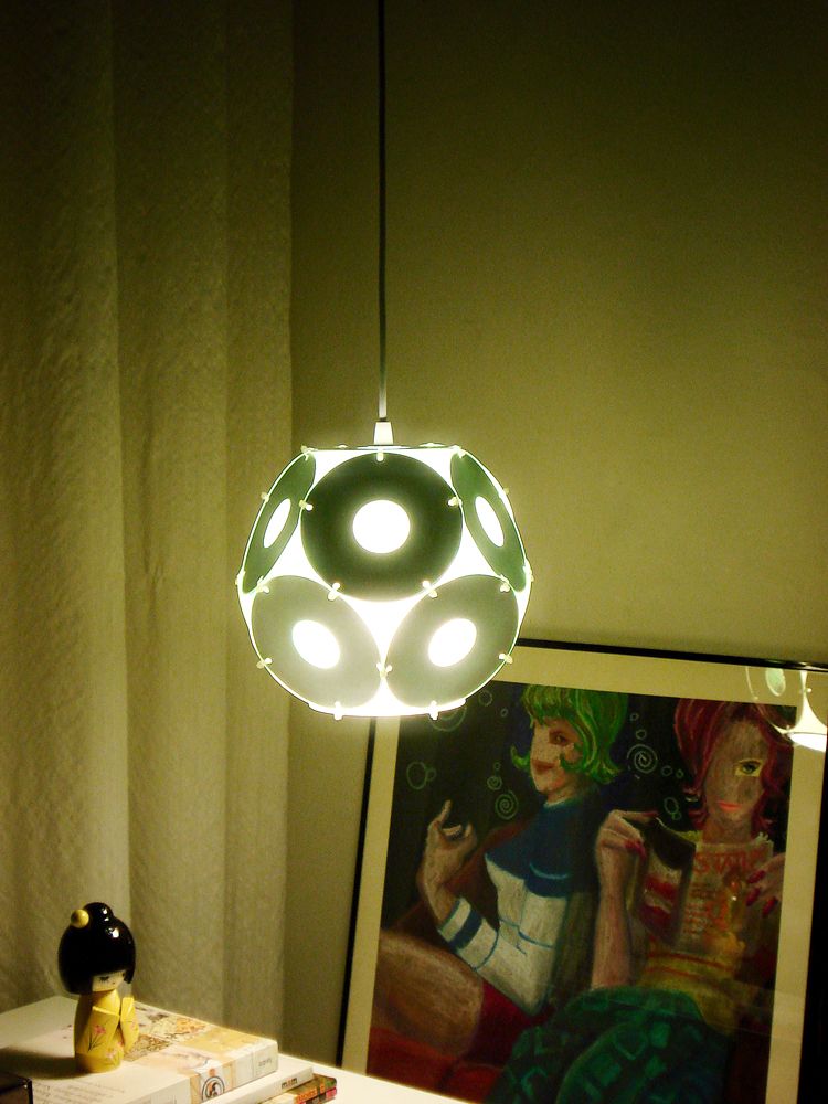 Ceiling Fixture With CDs & DVDs