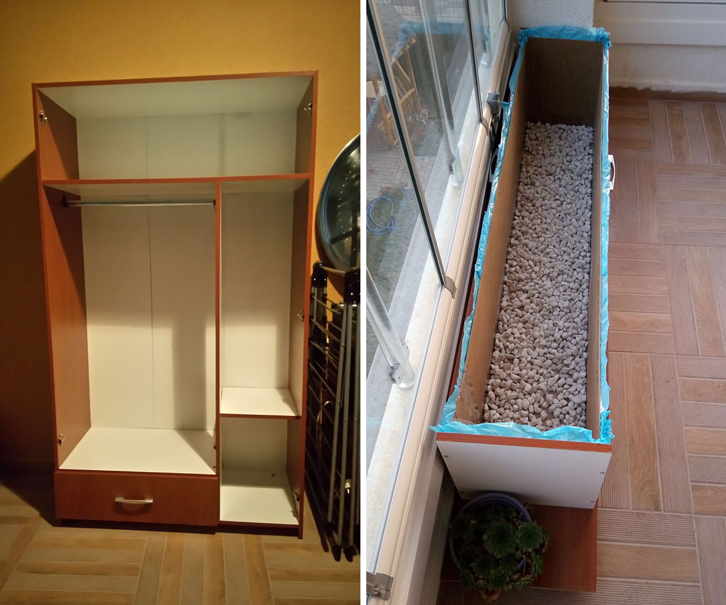 Converting an Unattended Wardrobe to a Balcony Planter With Basic Tools
