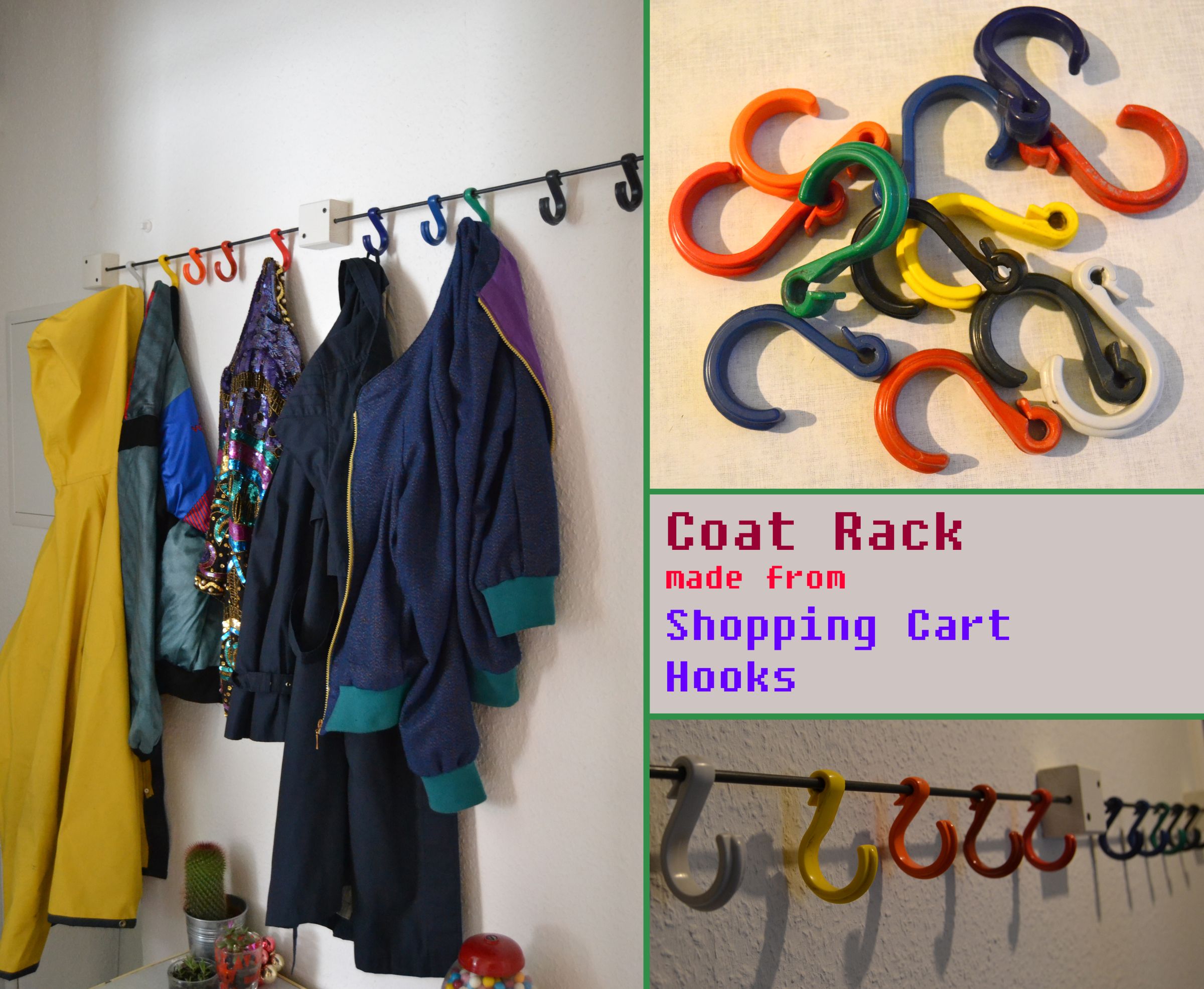 Coat Rack Made From Shopping Cart Hooks 9 Steps (with Pictures
