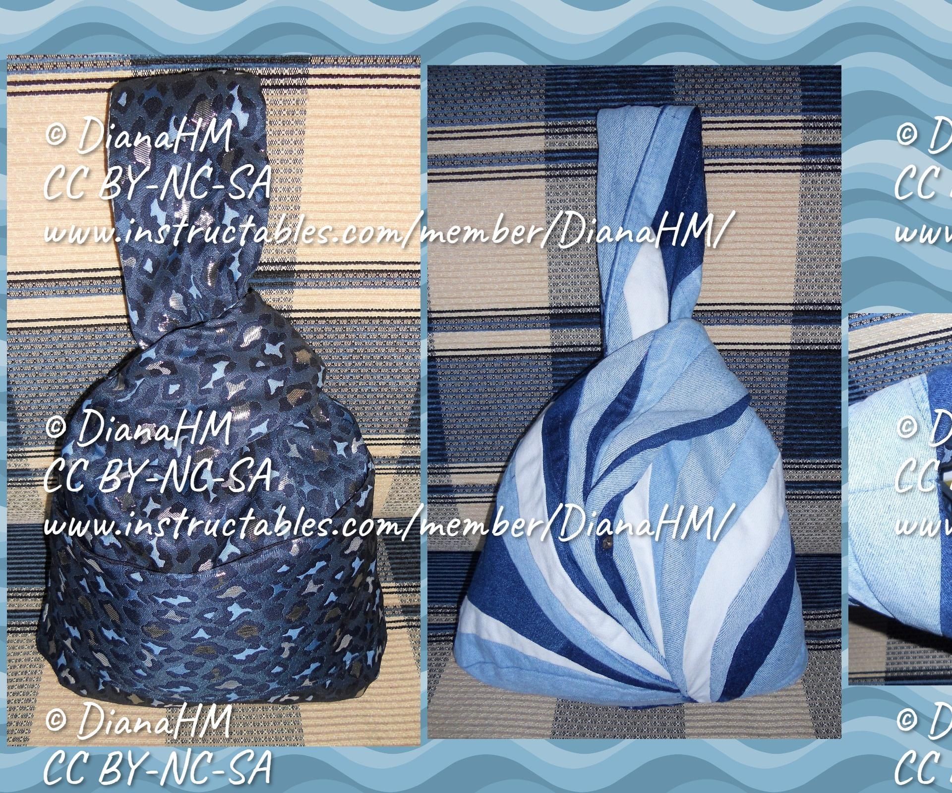 Reversible Japanese Knot Bag From Jeans