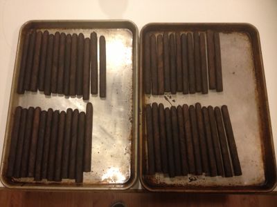 Place the Cigars Into the Cookie Sheets