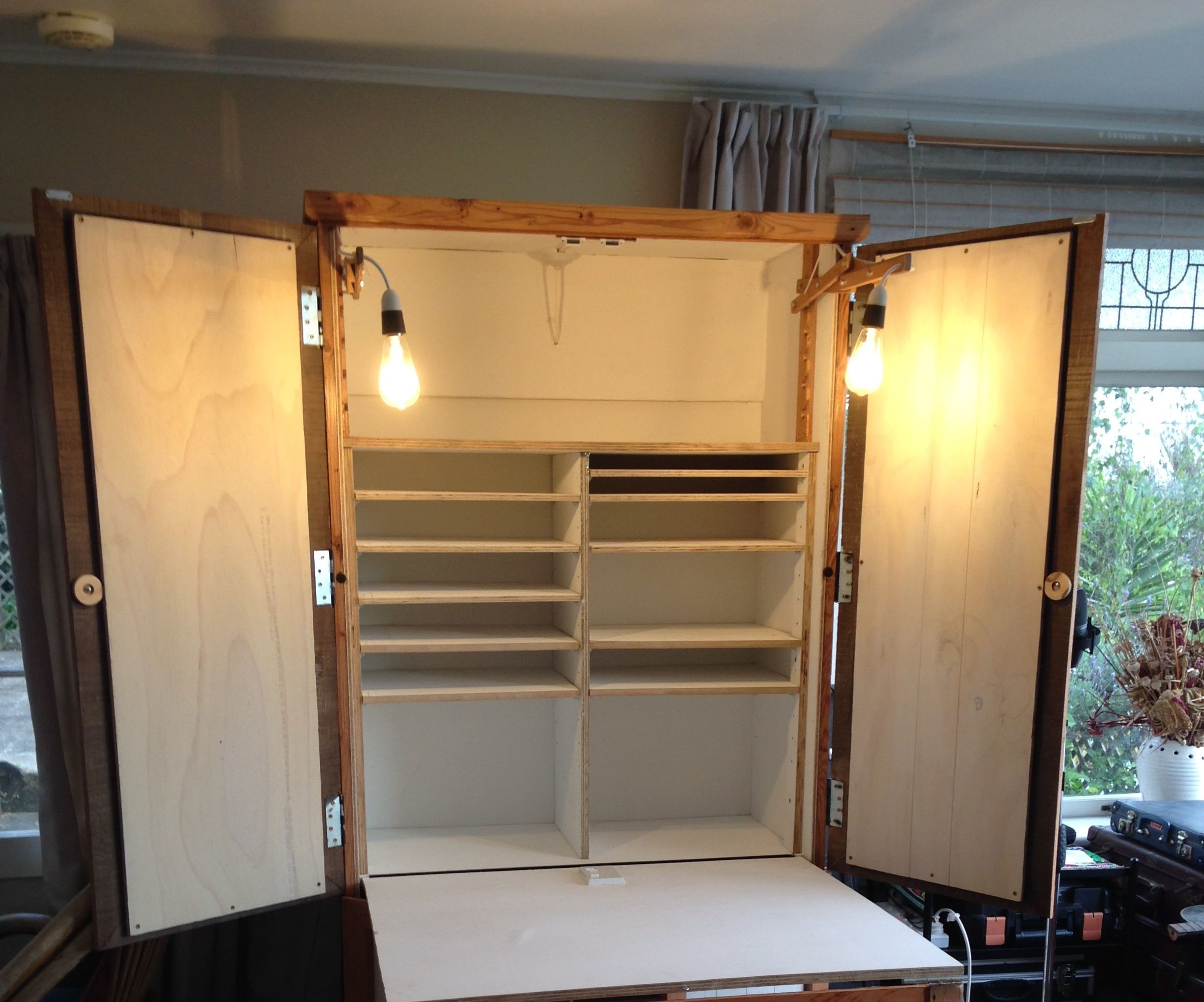 Cupboard With Folding Table and Lights