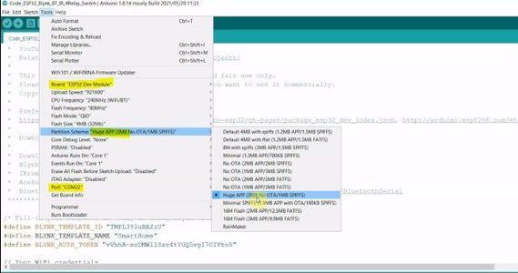 Program the ESP32 for This Blynk Project