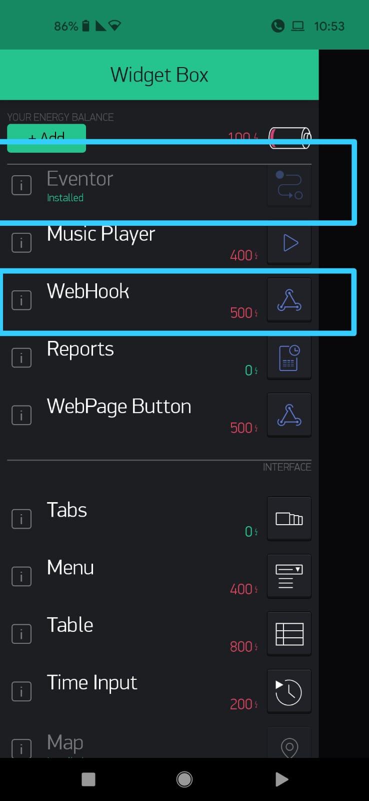 Widgets We Will Make Use Of