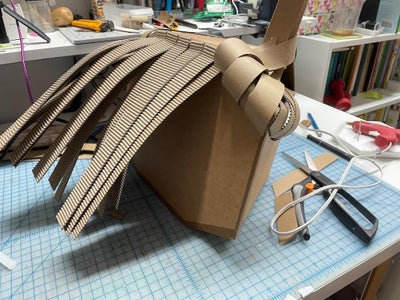 Making Robot Hair From Cardboard Strips