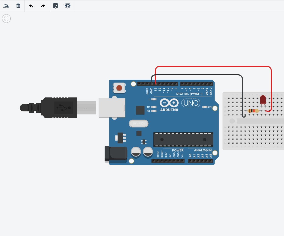 Blinking Led Using Arduino(TinkerCAD)