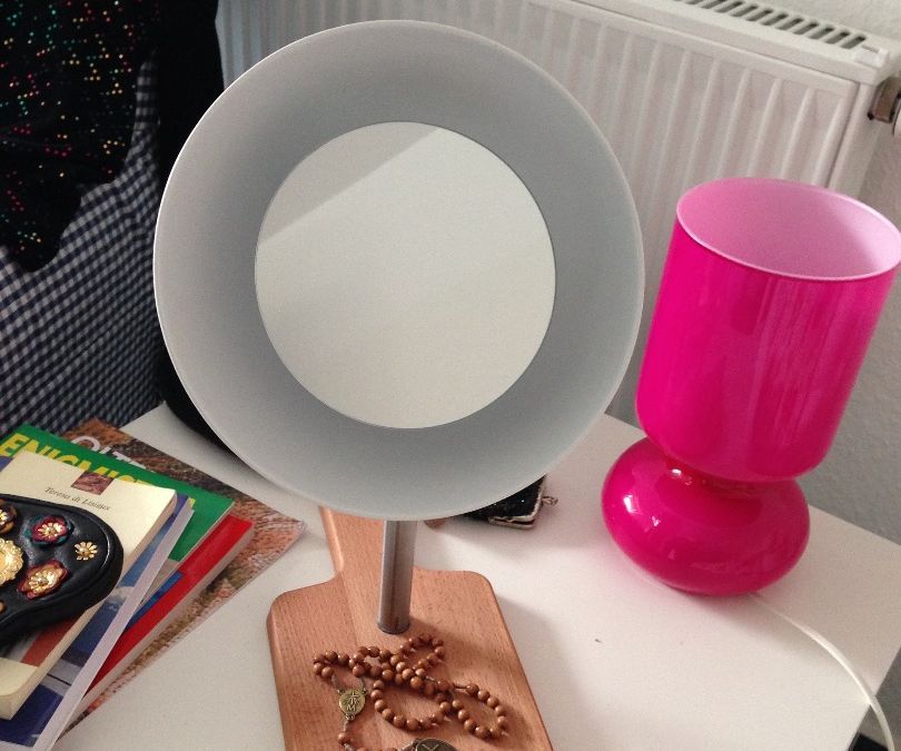 IKEA HACK: $14 Illuminated Ceramic Bowl Cosmetic Mirror