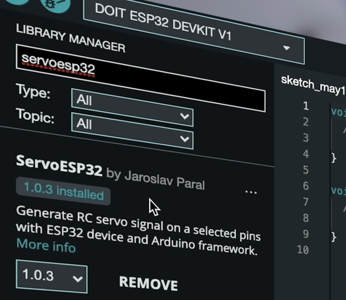 One and Multiple Servo Motor Control With ESP32 Development Board : 8 ...