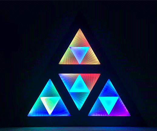 Layered Lights in Wooden Frame