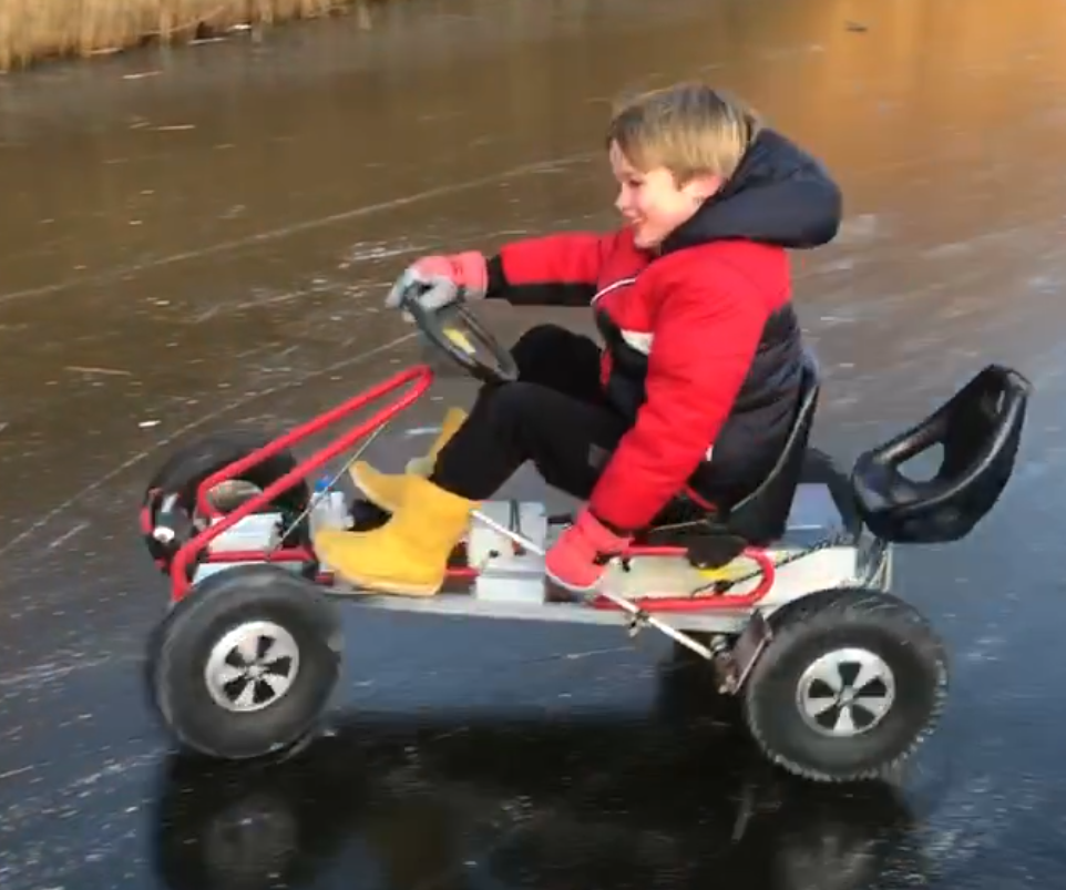 Old Pedal Kart Conversion to 4x4 Allroad Electric Fun. Including Ice ...