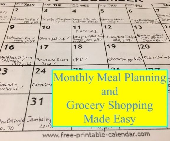Monthly Meal Planning and Grocery Shopping Made Easy
