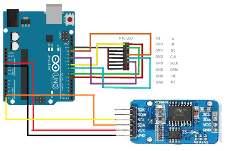 P10 DMD Display With Arduino and RTC DS3231 : 4 Steps (with Pictures ...