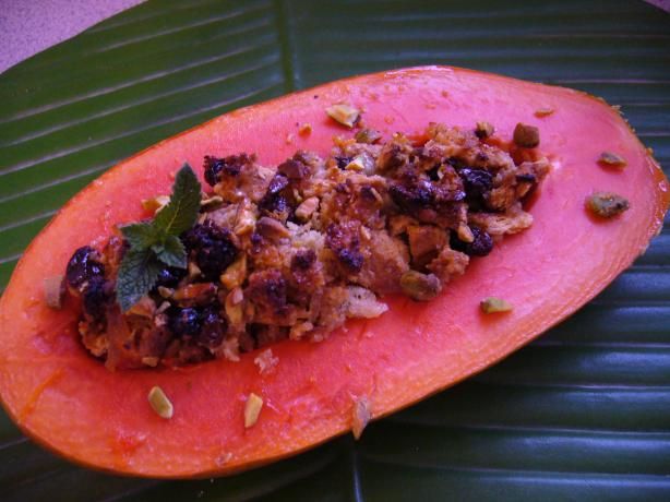 Malaysian Baked Papaya With Ginger