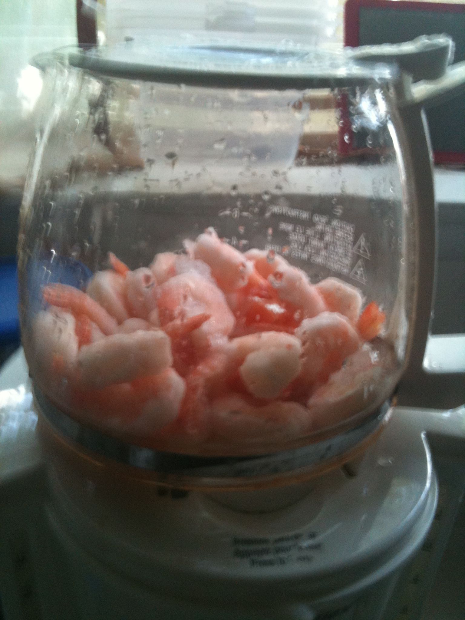 Cooked Shrimp Thawed in Coffee Pot
