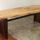 Oak and Walnut Trestle Table
