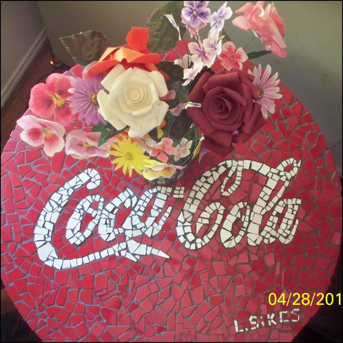 Make a Coca Cola Mosaic Table