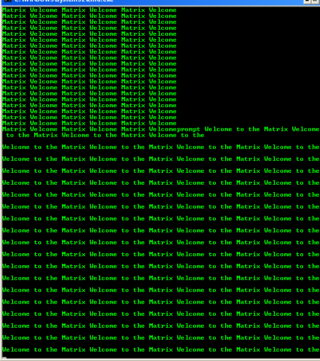 Welcome to the Matrix in Command Prompt