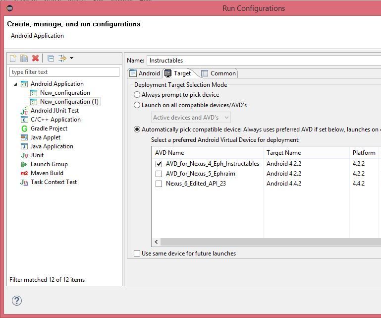 Part 4: Eclipse Mars 2 (Run Configurations)