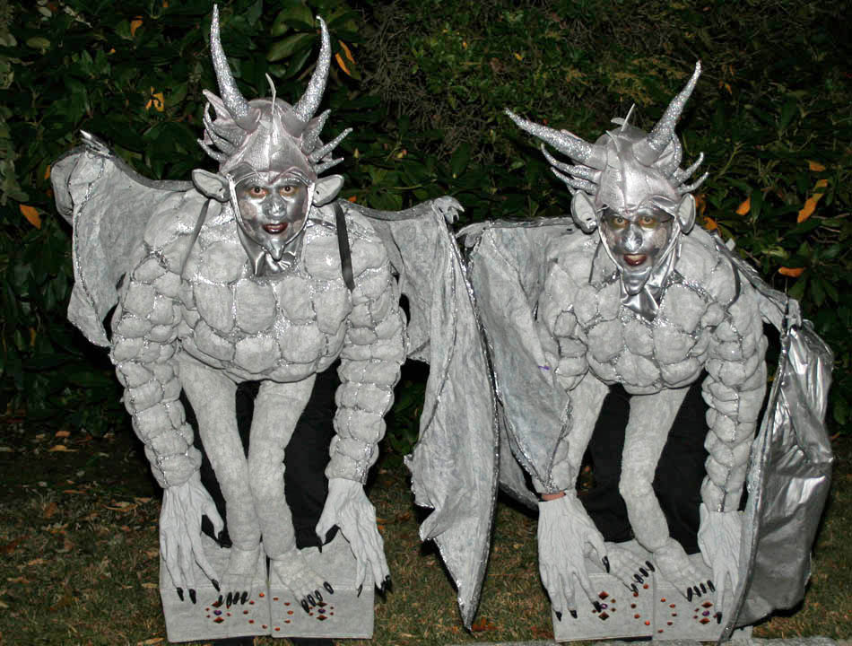 Medieval Gargoyles Perched on Stone Pedestal Costumes