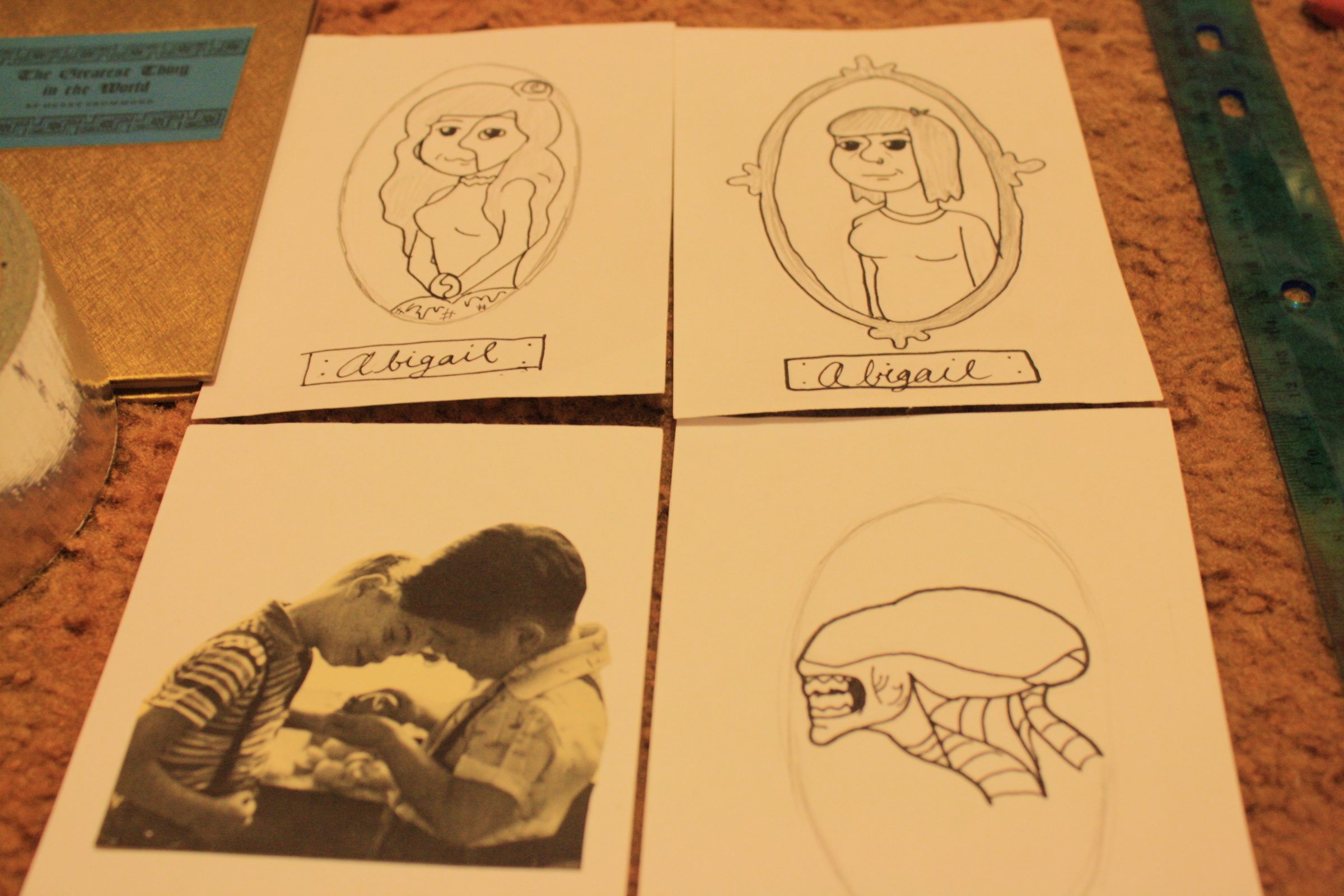 Simple personalized cards/upcycled hardcover book (Mother's Day edition).