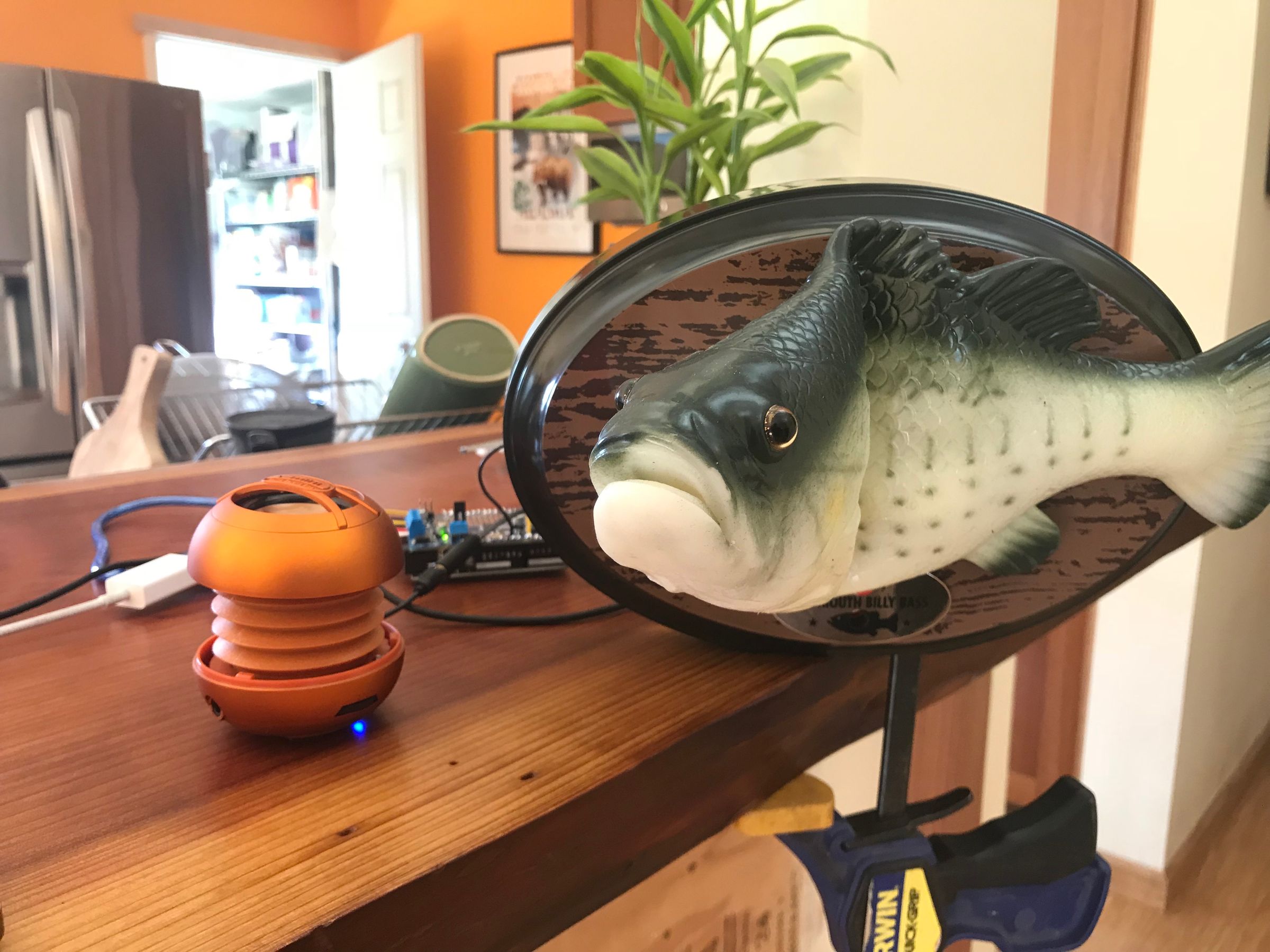 Animate a Billy Bass Mouth With Any Audio Source