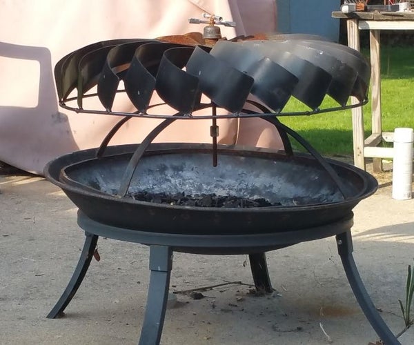 Rotating Turbine Fire Pit Cover